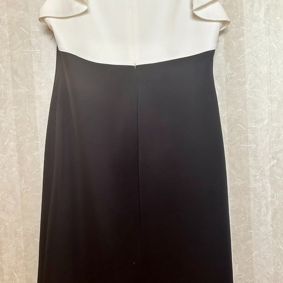 TOMMY HILFINGER HOLIDAY Cocktail Black and White Dress Ruffles Sz 12. Excellent - Picture 3 of 11